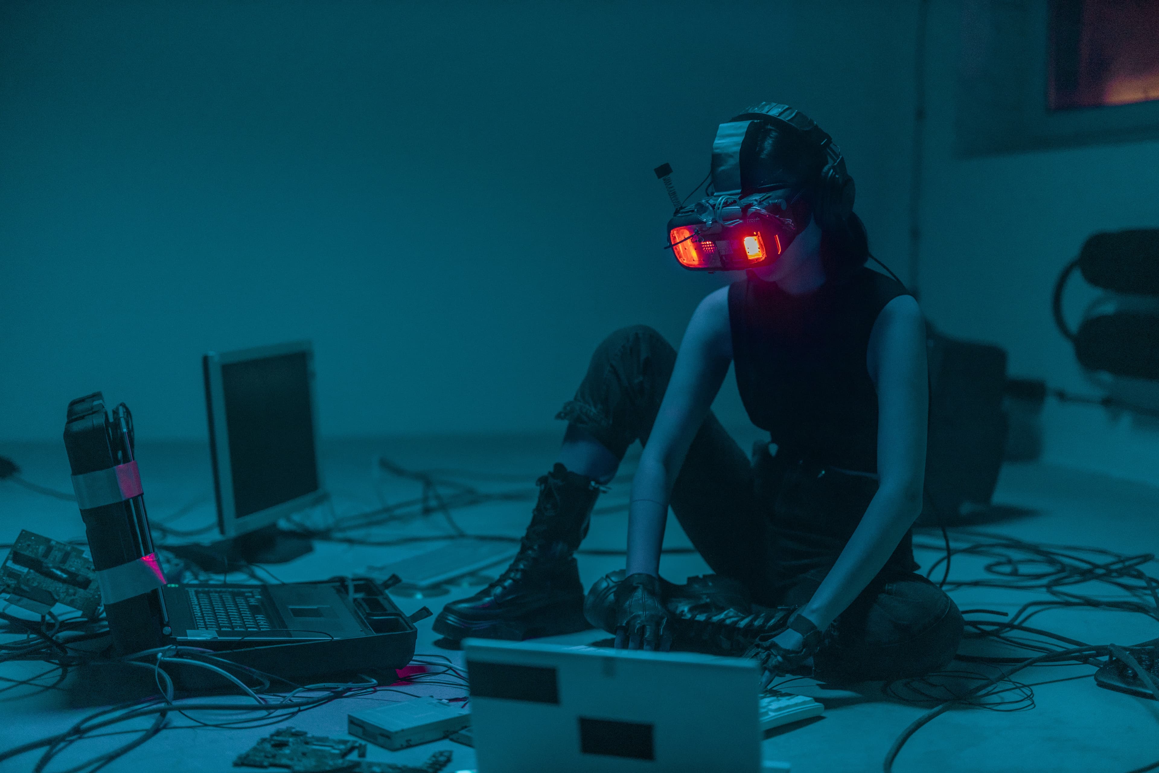 Cybersecurity - hacker in VR